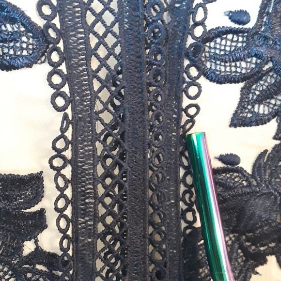 SOLD Aqua Lace Embroidered Bell Sleeve Maxi dress - Picture 5 of 8